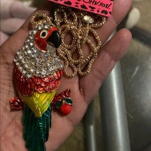Betsy Johnson parrot necklace